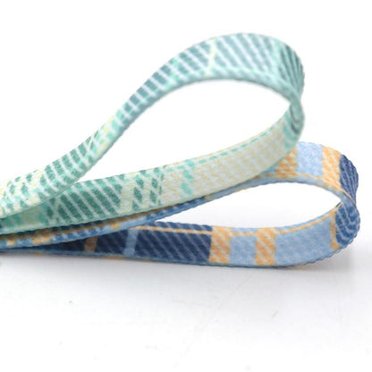 Premium 7MM Cyan Blue Color Heat Transfer Printing Luxury Shoelaces Men Women Sneaker 2021 Funny