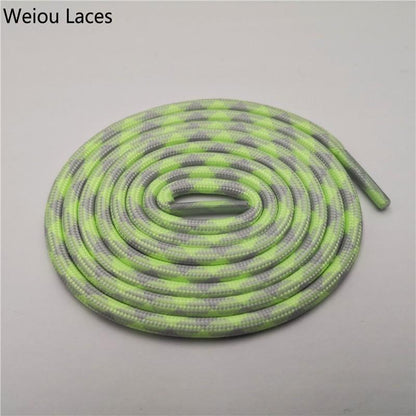 Weiou Sport Men Women Round Glow In The Dark Shoe Laces Two Colors Mixed Fluorescent Luminous