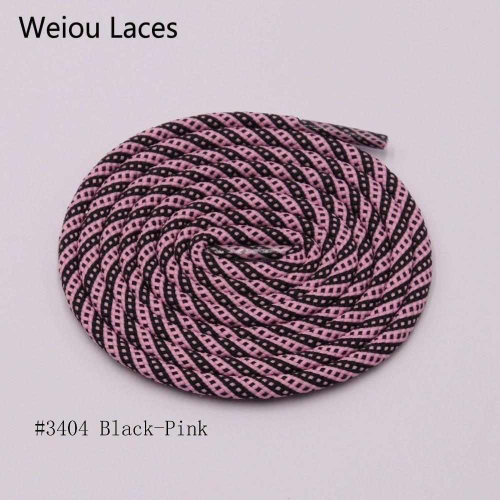 Weiou 5mm Round Type Polyester Two Tone Twill Middle Dot Checkered Laces Exclusive Red White Black