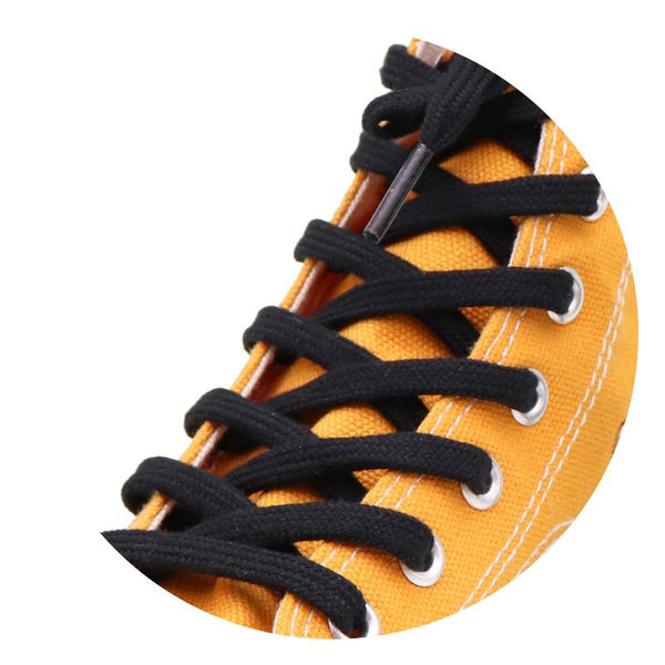 6MM Classic Shoe Accessory Double Layer Polyester Flat Shape Shoelaces 7 Colours For Canvas Boots