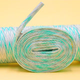 8MM Grey Mint Green Flat Shoelaces High End Heat Transfer Printing Freshness Lacets Cool Feeling For