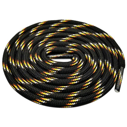 Weiou 6mm Round Rope Laces Black With Colorful Dots Line Yellow Bootlaces Unisex Striped Shoelaces