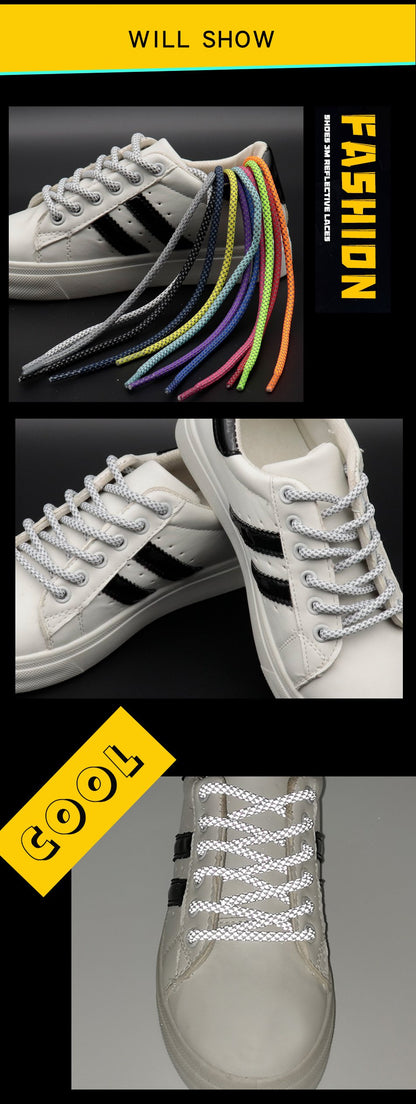 4.5MM High-Ranking Reflective Shoe Accessories Eye-Catching Shoelaces Daily Traveling Nice Street