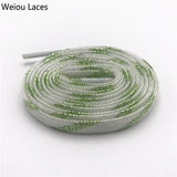 Weiou 2 Colors Mixed Shinning Colorful Glitter Shoelaces Strings Knitted Running Shoestring Flat