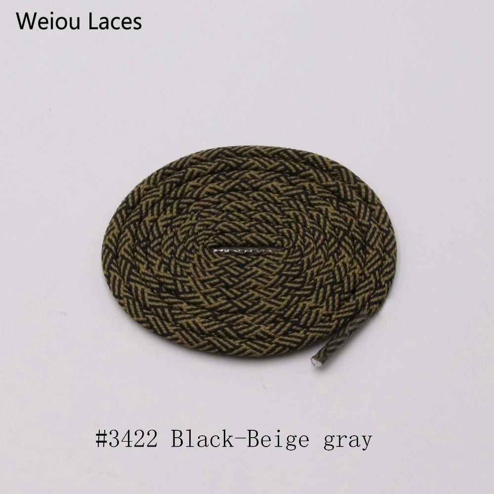 Weiou Exclusive Spiral HUMAN RACE Round Rope Laces 4.5mm Width Two Color Blend Featuring Transparent