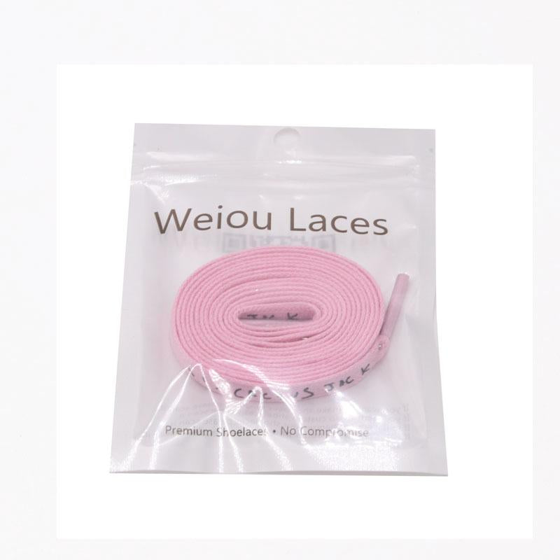 Weiou Adorable Japanese Script Shoe Laces 8 MM Flat Single Head Printing Wax Shoelaces for Canvas