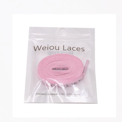 Weiou Adorable Japanese Script Shoe Laces 8 MM Flat Single Head Printing Wax Shoelaces for Canvas