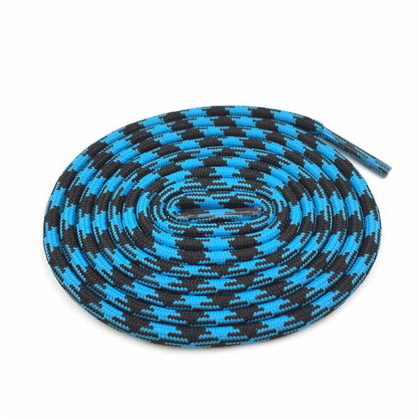 Thiny Round Type Shoe Accessories Black-Blue Staggered Stripes Shoelaces Easy Ropes For Women