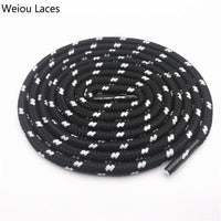 Weiou 0.45cm Round Striped Sports Lace Black White Bootlaces Thick Round With Dots Shoelaces Hiking