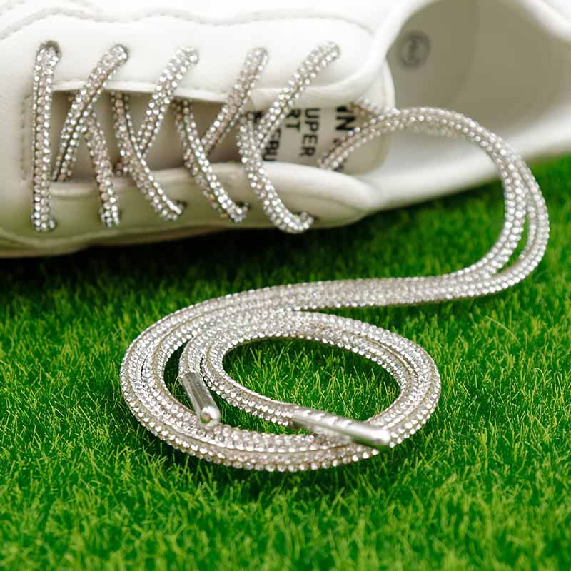 Round Rhinestone Rubber Hose Diamond Trimming Jewelry Shoelace Crystal Drawstring Diy Trouser Hoodie Rope Clothing Belt Af1