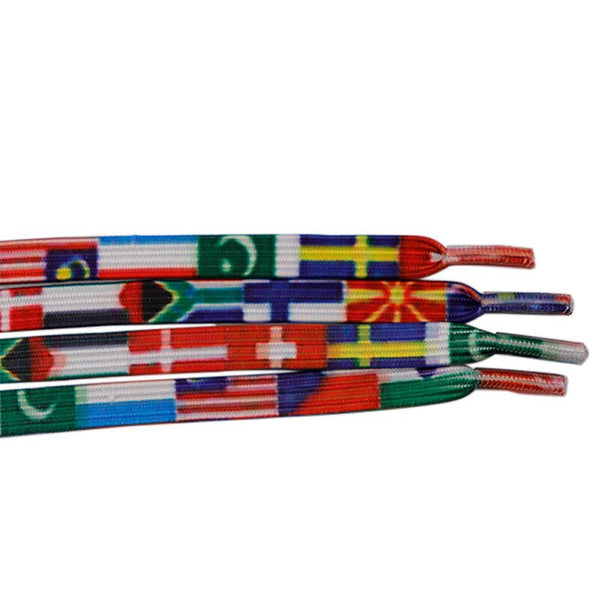 Colorful Flags 6MM Elestic Colored  Canvas Lacet Trendy Personality Draw 60-180cm Cordon Flag Heat Transfer Printing Shoelace