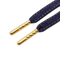 8MM DENIM Shoelaces With Golden Siliver alloy Tips Office Business Men Women Boot Shoe Durable Lacets 2021