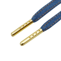 8MM DENIM Shoelaces With Golden Siliver alloy Tips Office Business Men Women Boot Shoe Durable Lacets 2021