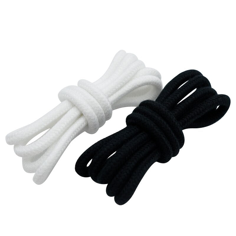 Off Black White Simple Hoodie Laces Pure Solid Colour Shoe Ropes Anti-Slip & Stable Good Feeling  Boots Cordon