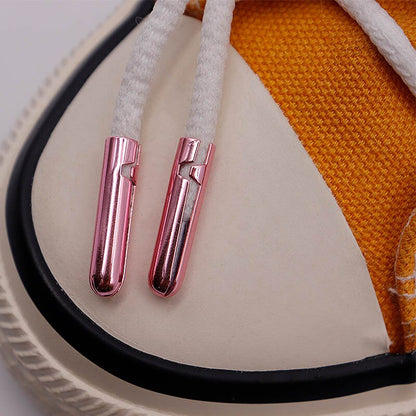 Pink 4pcs eye catching Light Rose shinny Lacet Ends For Selling Press Installation Metal Tips for shoe lace pants