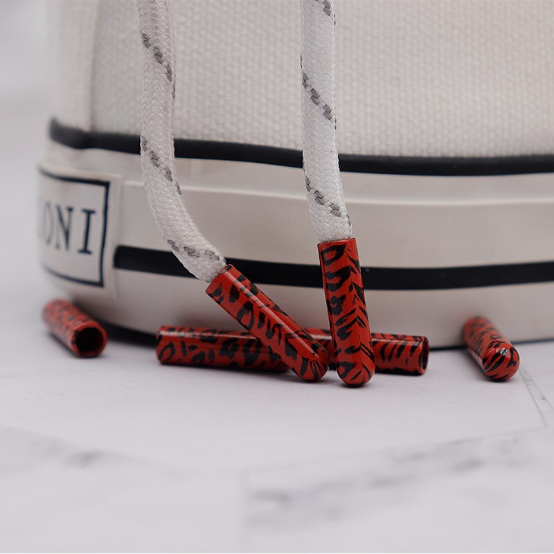 Leopard print 4 Pcs/set New Arrivals  Color Lace Ends 5.0*19.0mm Individuality Ropes Aglets Passion Matching Shoelace Tips