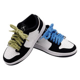 60-180cm Cotton and Linen Weave 7mm Round Shoelace 6 Colors Women Men Pattern High-top Canvas Sneakers Board Shoe Laces