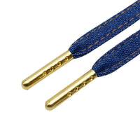 8MM DENIM Shoelaces With Golden Siliver alloy Tips Office Business Men Women Boot Shoe Durable Lacets 2021