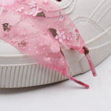 Weiou Manufacturer Shoe Accessories Support Custom Logo And Color Pink Flat Snow Yarm Printed Shoelaces For Shoes