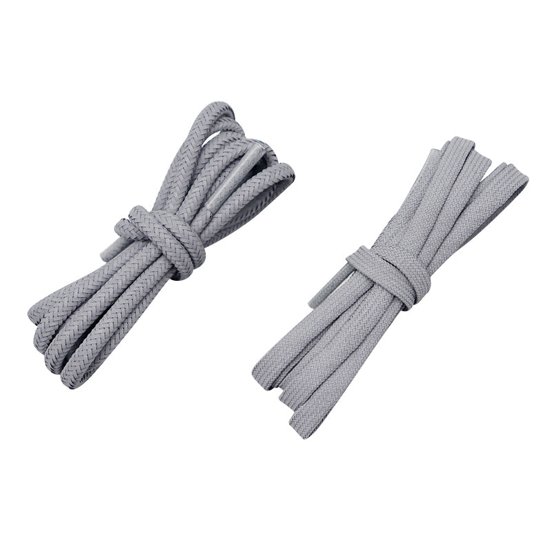 Weiou Shoe Accessorizes Support Custom Logo And Length Polyester 3M Grey Reflective Round Shoe Laces For Shoes