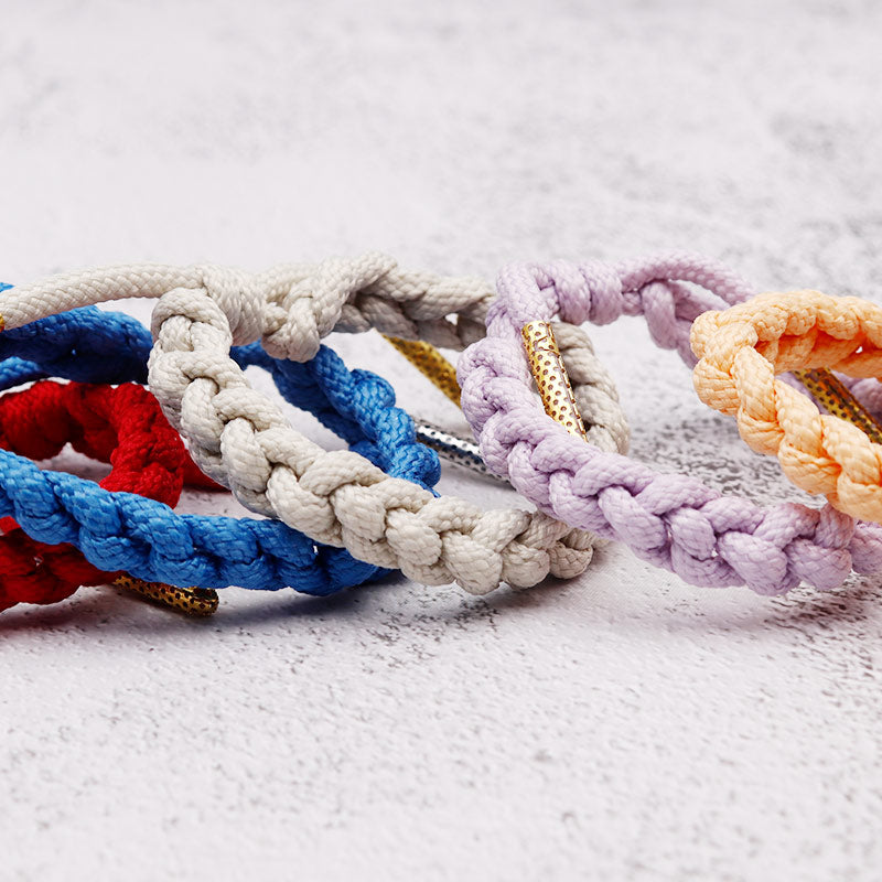 Weiou Manufacturer Fashion Accessories Polyester And Metal 15 Color Optional Braided Bracelet