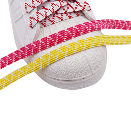 Weiou Manufacturer Shoe Accessories Custom Design Fashion Style Two-Color Elastic Spring Shoelaces For Casual Sneakers