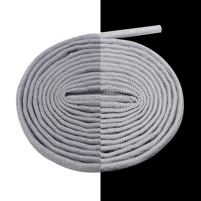 Weiou Shoe Accessorizes Support Custom Logo And Length Polyester 3M Grey Reflective Round Shoe Laces For Shoes