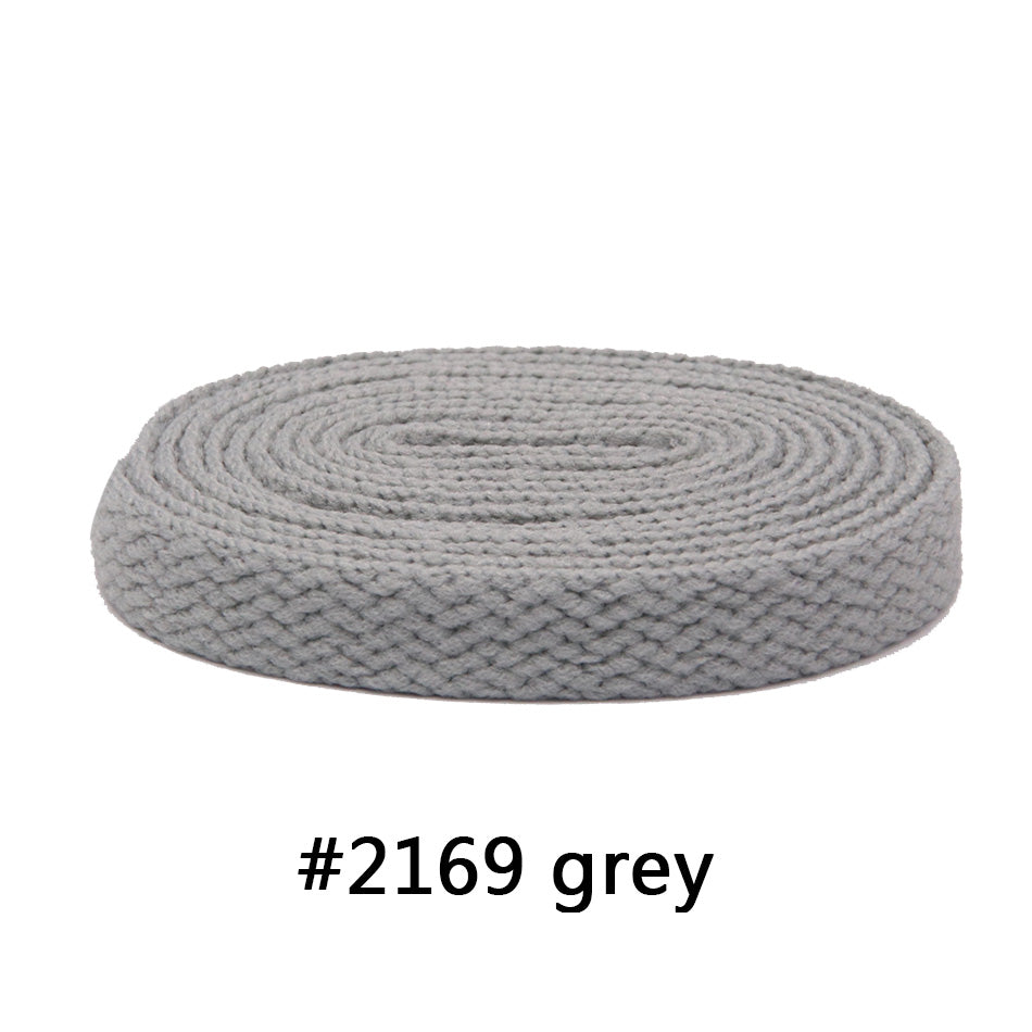 Weiou Shoe Accessories Support Custom Design Cheap Wholesale 8mm Width Flat Cotton Fabric Mesh Shoelaces