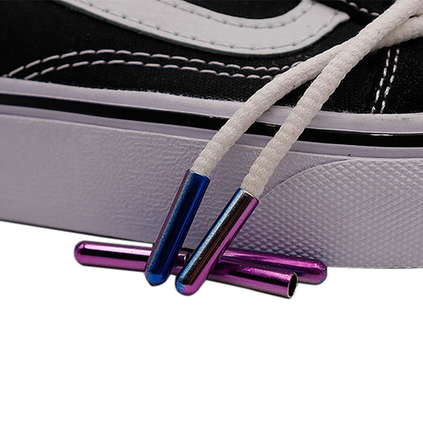 Weiou High quality Custom Printed Logo Round Pink Blue Round Head Gradient Metal Head Aglets For Casual Shoes