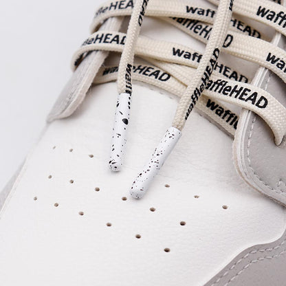 Weiou Manufacture converse Shoe Accessories White And Black Speckled Metal Head Aglets