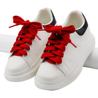 18mm Extro Wide Width Double Layer Laces Sneaker 10 Designs Solid Color Flat Shoes Strings Queen Air